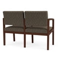 thumbnail image 3 of Pemberly Row 2-Seat Fabric Waiting Reception Tandem Seating in Walnut/Brown, 3 of 5