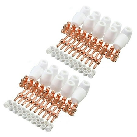 

120x Ceramic + Air Plasma Cutting Cutter Consumables Extended TIP Nozzles Electrode for PT31 LG40 CUT-50D