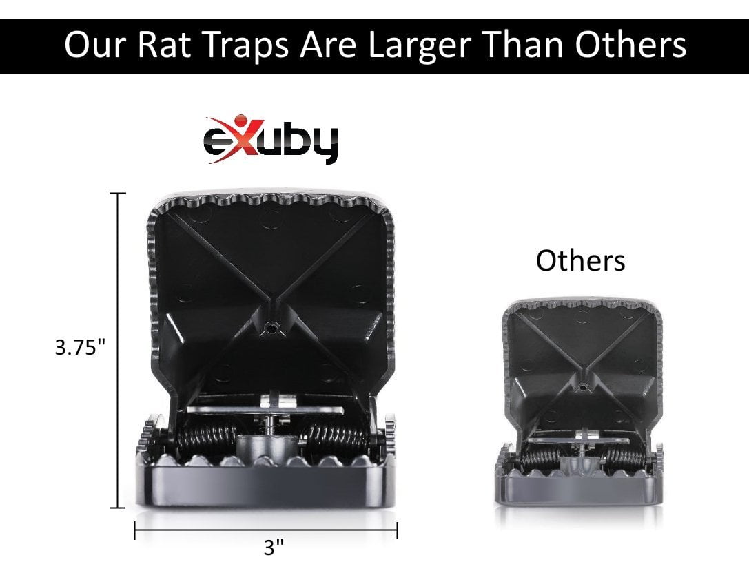 Large Powerful Rat Traps (20 Pack) - Kills Instantly with Powerful Steel Spring - Setup in Seconds - Wash & Reuse Over & Over - Hands Free Disposal - Rat Control without Harmful Poisons or Chemicals