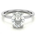 thumbnail image 4 of Solitaire Brilliance 2CT Oval Moissanite Solitaire with Hidden Halo Engagement Ring 10K White Gold, Ring Size 7.5, 4 of 5