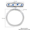 thumbnail image 6 of 925 Sterling Silver Blue & White Enamel Moon Star Anxiety Spinner Ring for Women Platinum Plated Boho Wedding Anniversary Fidget Stress Relieving Band Ring for Men Size 5 Christmas Gifts, 6 of 7