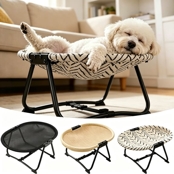 Cat Bed Hammock, Free-Standing Elevated Dog Cot for Indoors and Outdoors,Foldable No-Assembly Pet Bed with Breathable Mesh,Lightweight Raised Pet Cot for Cats and Small Dogs