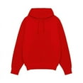 thumbnail image 5 of Zimjoy Red Hoodie for Men Solid Plain Casual Loose Hooded Fleece Sweatshirt with Pocket Long Sleeve Drawstring Comfy Pullover Sweatshirts Outwear, Red L, 5 of 5