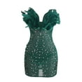 thumbnail image 4 of Gspmoly Robes d'Été pour Femmes 2025, Robe Moulante Moulante Unie à la Mode pour Femmes Sans Manches à Col en V, Robes de Cocktail Économies d'Été, 4 of 6