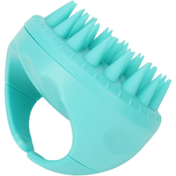 Scalp Massager Shampoo Brush Scalp Scrubber Soft Silicone Scrubber with Soft Silicone Bristles Waterproof Handheld Soft Hair Shampoo Scalp Wet Dry Hair Care (Green)