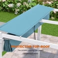 thumbnail image 6 of PURPLE LEAF 10' x 10' Outdoor Retractable Pergola with Double Sun Shade Canopy and White Heavy-Duty Aluminum Frame Patio Modern Adjustable Canopy Pergola for Garden Deck and Backyard, Turquoise Blue, 6 of 14