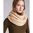 thumbnail image 4 of Bufanda infinita de punto para mujer Bufanda acanalada gruesa de moda cálida con lazo circular oso de fresa Electrónica, 4 of 5