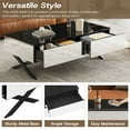 thumbnail image 5 of Mirror Coffee Table, Modern Rectangular Storage Coffee Table with 2 Drawers & Metal Base, Black High Gloss Top with Reflective Sides for Living Room, 47.3 Inch, 5 of 11
