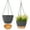 BLACK, variant on 2 Pack 8 inch Plastic Black Hanging Planters with 3 Hooks,Hanging Plant Pot Basket with Drainage Hole for Garden Home