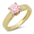thumbnail image 2 of 1.06 ct Round Cut Simulated Pink Diamond Solitaire Engagement Ring for Women in 14K Yellow/White Gold, 2 of 2