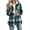 Green, variant on Womens Plaid Fleece Lined Hooded Shacket, Button Down Long Sleeve Flannel Jacket with Chest Pockets, Casual Warm Plushy Hooded Outerwear Wine L