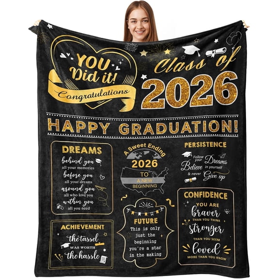 Graduation Gifts for Her Him 2026, College Graduation Gifts for Women Men, Masters Degree/Phd Graduation Gifts, Best Graduation Gifts, Class of 2025 Graduation Gifts Blanket 60" X 50"