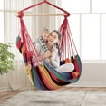 thumbnail image 2 of Hammock Chair Hanging Rope Swing with 2 Cushions  Anti-Slip Rings for Any Indoor or Outdoor Spaces, 2 of 8