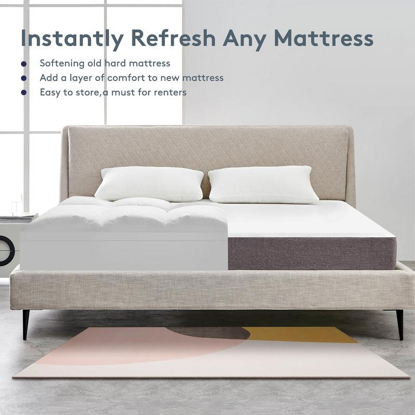 【Holiday Haul Gifts】Extra Thick Mattress 1000 GSM Topper, Down Alternative Overfill Plush Mattress Pad, Cooling Pillow Top with 8-21Inch Deep Pocket