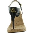 thumbnail image 2 of Lauren Ralph Lauren Womens Jeannie Faux Leather Logo Wedge Sandals, 2 of 3