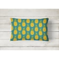 thumbnail image 2 of Caroline's Treasures BB5145PW1216 Pineapples on Teal Canvas Fabric Decorative Pillow, 12H x16W, multicolor, 2 of 3