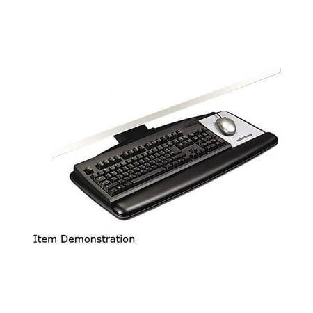UPC: 0021200472879 | 3M MMMAKT90LE Easy Adjust Keyboard Tray Standard Platform 23 Track Black