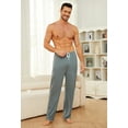 thumbnail image 4 of Vulcanodon Mens Pajama Pants, Lightweight Lounge Pant with Pockets Ultra Soft Pj Bottoms,(Light Green Mel.XL), 4 of 5