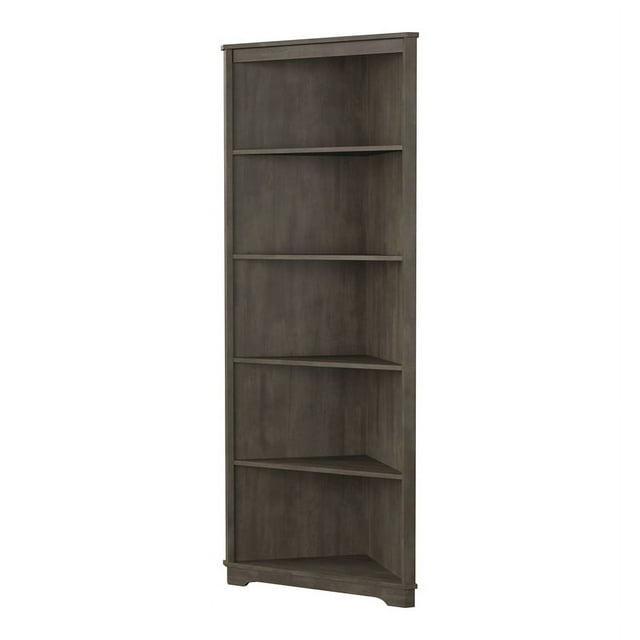 Furniture of America Blenham Transitional Wood Corner Bookcase in Antique Gray