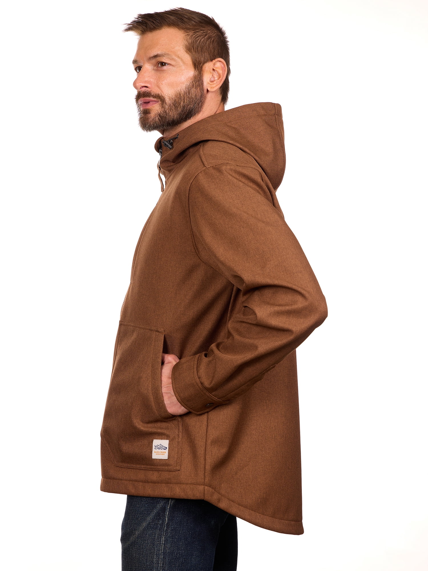 Bass Creek Outfitters Men's Twill Bonded Fleece Softshell Jacket, Sizes M-2XL