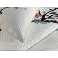 thumbnail image 4 of Ambesonne Floral Quilted Bedspread Set 3 Pcs, Style Art Birds, King Size, Pale Maroon Black, 4 of 5