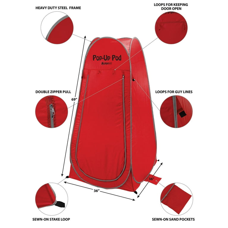 Gigatent pop up pod portable shower station and privacy room top