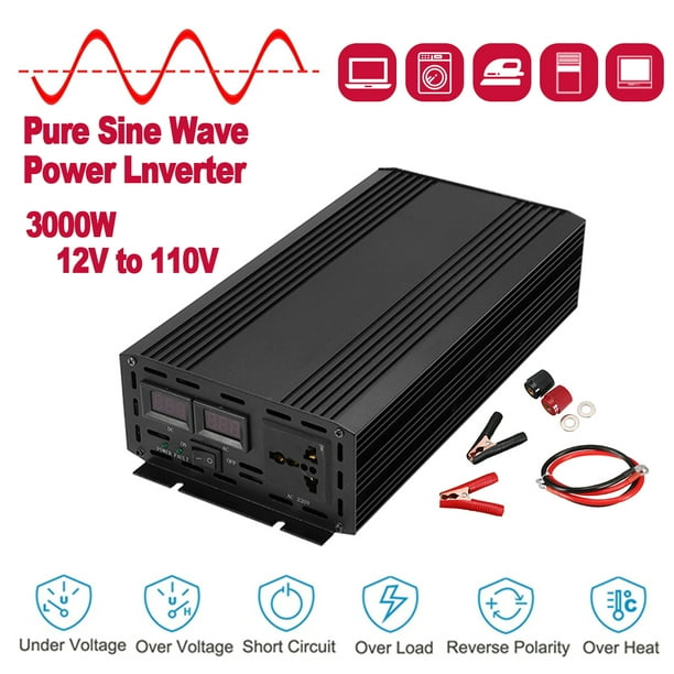 3000w P Eak Pure Sine Wave Inverter Dc 12v To 110v 120v Ac Converter Led Us Pure Sine Wave Inverter Dc 12v