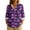 Dark Purple, variant on WTOBBY Women's Long Sleeve Casual Button Up Shirt with Retro Halloween Print, Perfect for Everyday Wear and Seasonal Events, Featuring Classic Collar Design for Comfortable Outfits,Black L