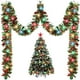 thumbnail image 1 of Cinta decorativa navideña de lana con luces LED | Guirnalda colgante para árbol, pared o chimenea | Decoración navideña para interiores y exteriores, 1 of 7