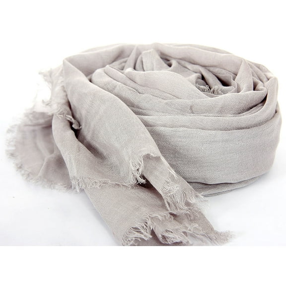 Women's Layered Knit Solid Color Scarf Grey Scarf Wrap 20 x 72 inches