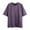 Purple, variant on Men's T Shirts Loose Fit Casual Splice Color Stripe Linen Lapel Half Length Sleeve Blouse Short Sleeve Shirts