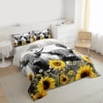 thumbnail image 3 of Homewish Highland Bull Full Size Comforter Sets 3-Piece for Female Men,Vintage Cabin Cottage Bedding Comforter Set,Chic Floral Sunflowers Butterflies Lightweight Bedding Sets, 3 of 8