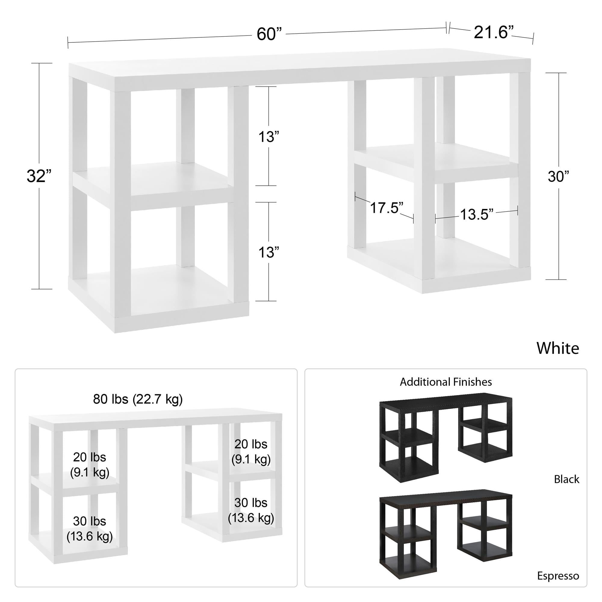 Parsons Double Pedestal Computer Desk, Espresso