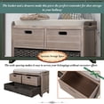 thumbnail image 4 of Seetaras Storage Bench,Solid Wood Entryway Bench with Removable Basket 2 Drawers,Accent Shoe Bench with Removable Cushion,for Living Room, Bedroom, Hallway, Apartment, Lounge,Fully Assembled, 4 of 9