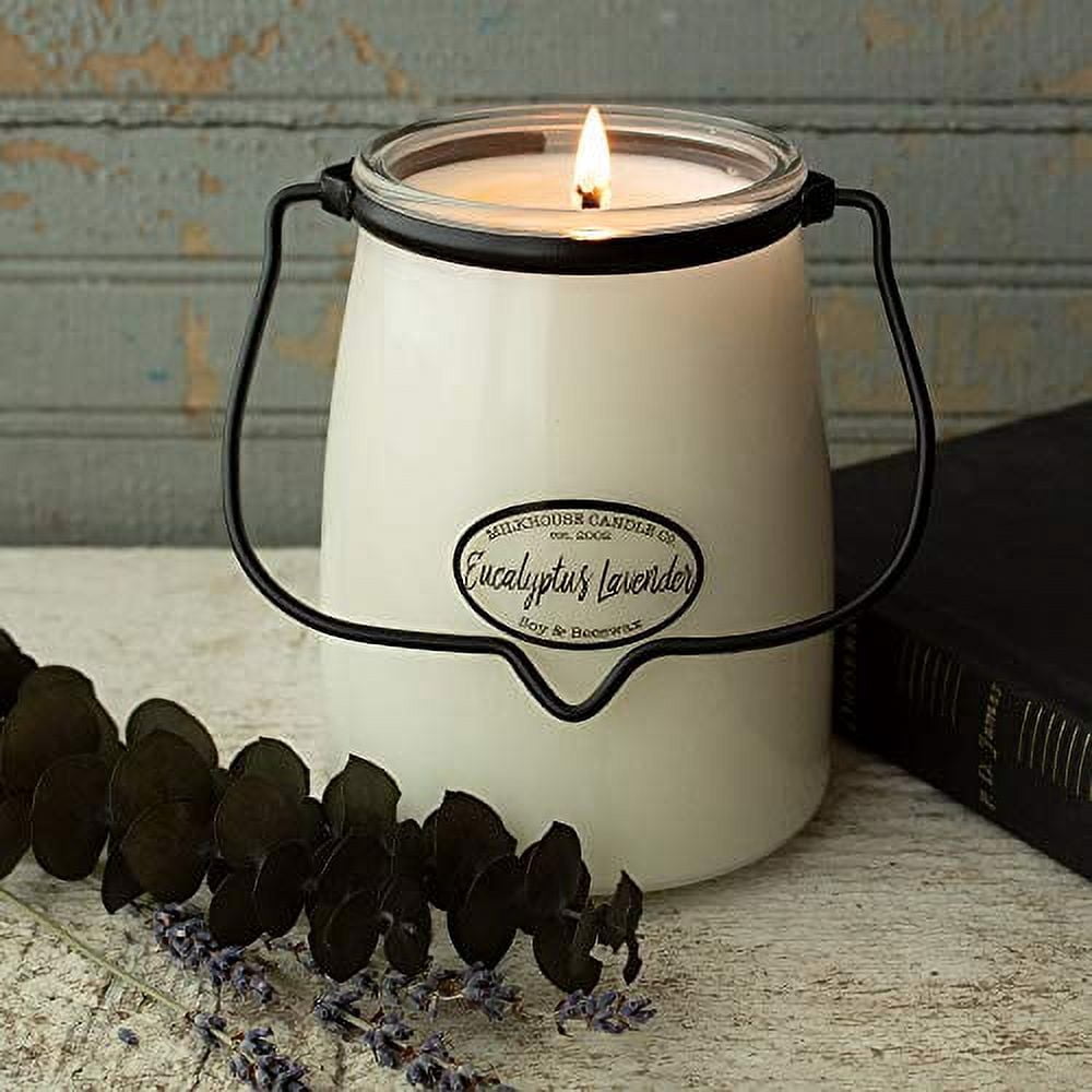 Milkhouse Creamery, Eucalyptus Lavender, Butter Jar Scented Soy Candle, 22-Ounce