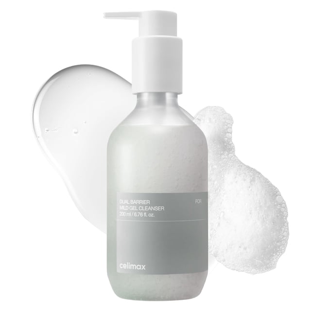 celimax- Limpiador en gel suave de doble barrera | con ceramidas, limpieza facial, hidratante, humectante, calmante,