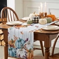 thumbnail image 3 of Orange Blue Pumpkin Table Runner, Autumn Thanksgiving Kitchen Dining Table Decoration for Home Party Decor 18x72 Inches, 3 of 9