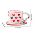thumbnail image 3 of Valentine's Day Heart Ceramic Couple Mug with Coaster - Romantic Coffee/Tea Cup, Affordable Winter Holiday Gift, Value-Packed Festive Mug Favorite Set for Home & Office, Red, 3 of 7