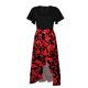 thumbnail image 4 of ICHUANYI Clearance Summer Dresses For Women Short Sleeve V Neck Boho Floral Print Tie Waist High Low Ruffle Cocktail Maxi Dress(Red, XL) ICHUANYI WER2023081112486, 4 of 7
