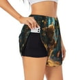 thumbnail image 3 of Lsque Cute Butterfly Bear Printed Women's Running Shorts with Liner Pockets,Elastic Quick Dry Workout Athletic Gym Yoga Shorts,Womens High Waist Shorts-XX-Large, 3 of 9