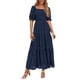 thumbnail image 1 of Vestido midi PRETTYGARDEN para mujer, verano 2025, floral, azul oscuro, 1 of 7