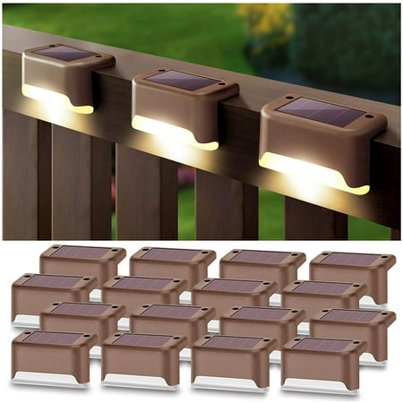 

Big Clearance! Solar Deck Lights Outdoor 16 Pack Solar Fence Lights Waterproof Solar Led Lights for Stairs Step Garden