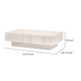 thumbnail image 2 of Benjara Rexi 54 Inch Modern Wood Coffee Table, Rectangular Plinth Platform, White, 2 of 7