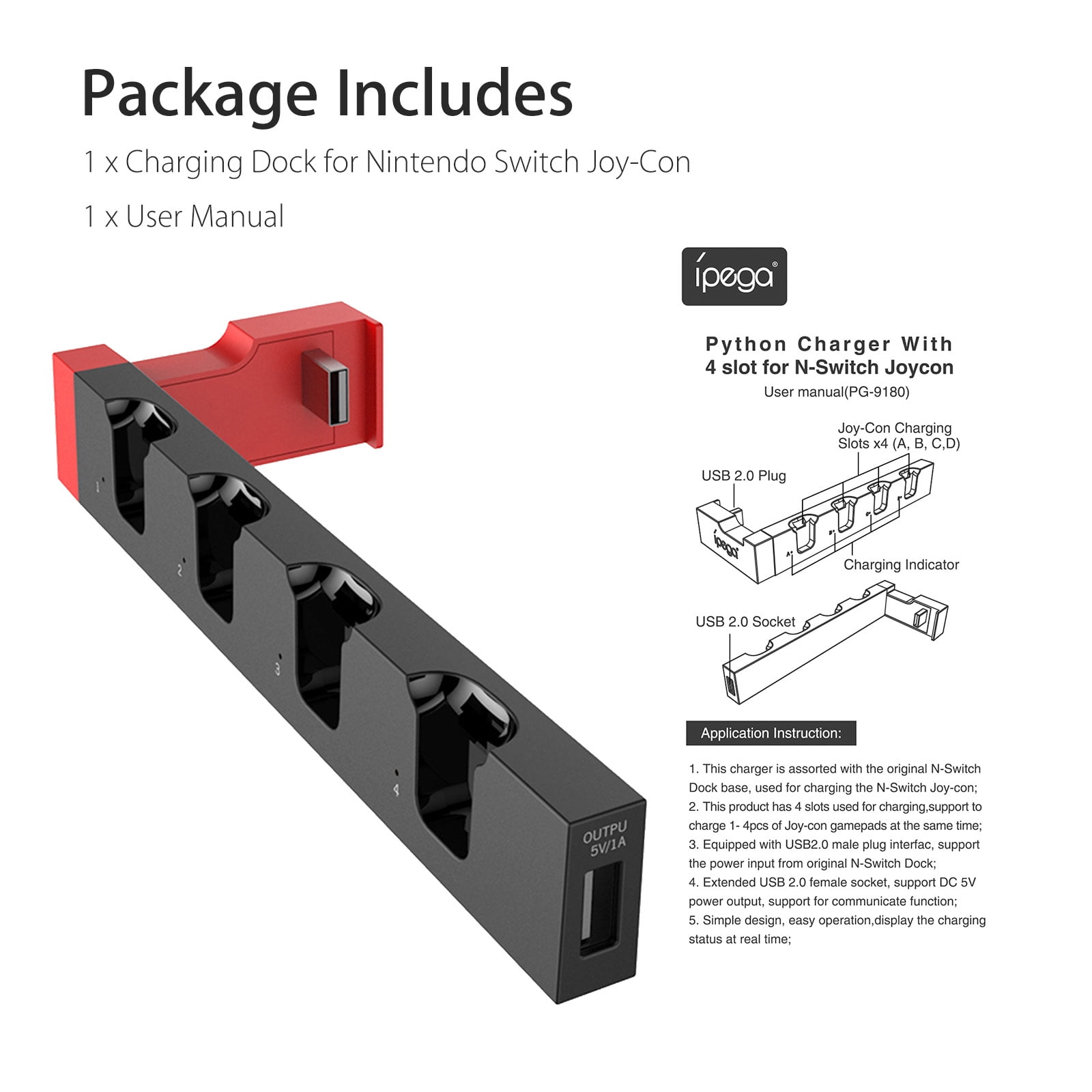 joy con charging dock manual
