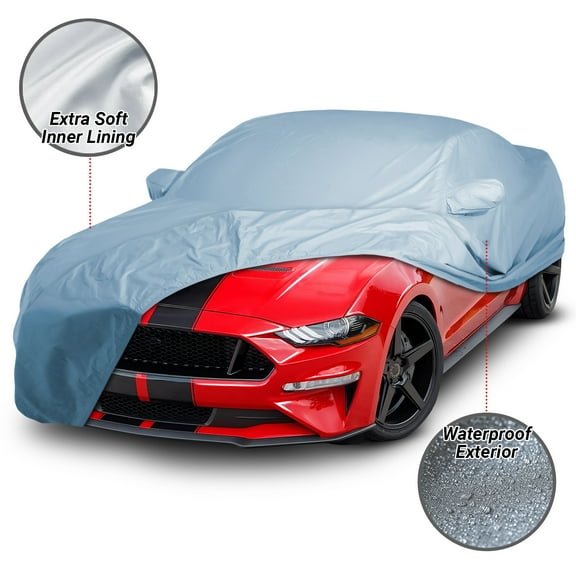 Car Cover - 100% Waterproof Ford Mustang GT, Ecoboost, Mach 1, V6 2005-2023 All-Weather Standard Car Cover