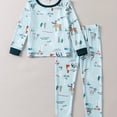 thumbnail image 1 of Kid's 2pcs Pijama, Conjunto De Top De Manga Larga Y Pantalones De Cintura Elástica, Estampado De Ciervo Pingüino Loungewear, Conjunto De PJ Estilo Navideño Cómodo Y Casual Para Niños Niñas, 1 of 4