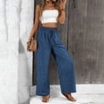 thumbnail image 4 of Cotton Linen Teacher Outfits for Women Drawstring Elastic High Waisted Palazzo Pants Casual Wide Leg Long Lounge Pant Trousers Loose Fit Fashion Trendy Slacks 2026 Summer Outfits, 4 of 7
