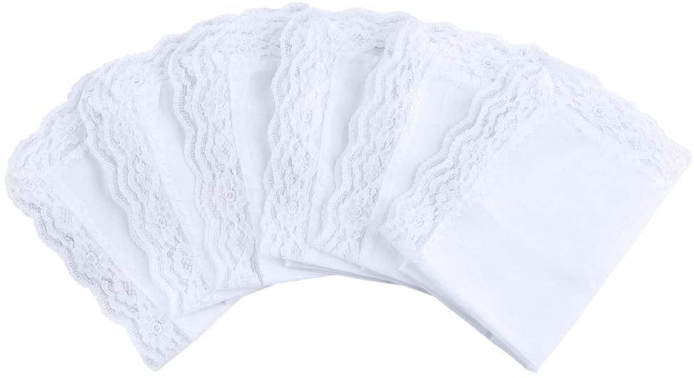 10pcs Men Women 100% Cotton Handkerchiefs Solid Hanky Party Wedding Hankies 