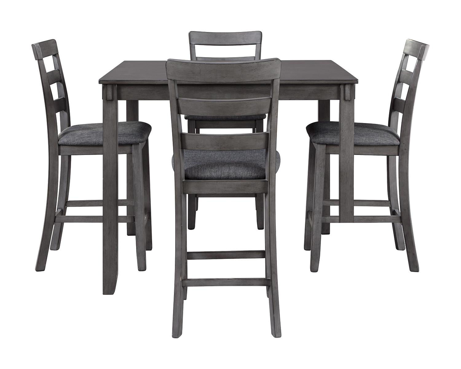 Ashley Bridson Gray Square 5 Piece, Bridson Dining Room Table And Chairs With Bench Set Of 6