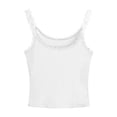 thumbnail image 5 of WEIWEN Spaghetti Strap Tank Top for Women Lace Sleeveless Ribbed Tank Tops Slim Fit Summer Going Out Crop Tops Vest Shirts White, L, 5 of 5